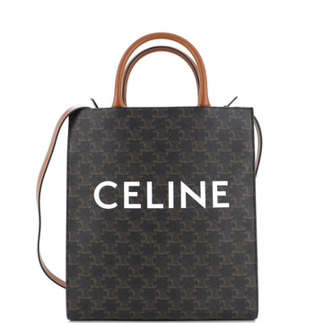 Celine Vertical Cabas Tote Triomphe Coated Canvas Small