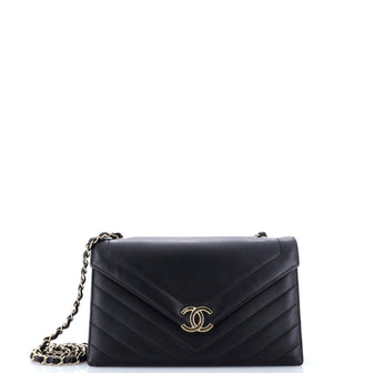 Chanel Envelope Flap Bag Chevron Calfskin Medium