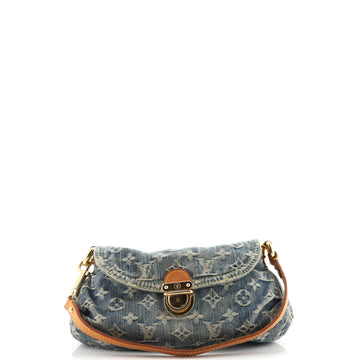 Louis Vuitton Pleaty Handbag Denim Mini