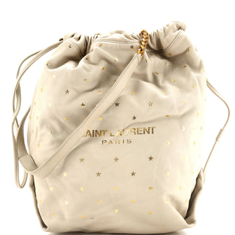 Saint Laurent Teddy Bucket Bag Printed Leather Large