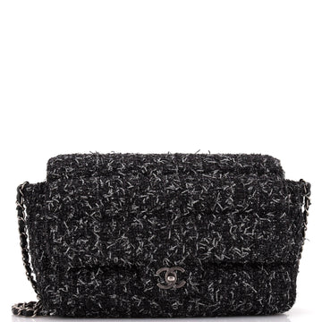 Chanel Classic Single Flap Bag Quilted Tweed Medium