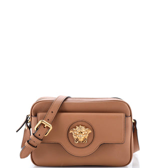 Versace La Medusa Flap Pocket Camera Bag Leather Small
