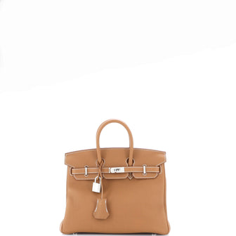 Hermes Birkin Handbag Brown Togo with Palladium Hardware 25
