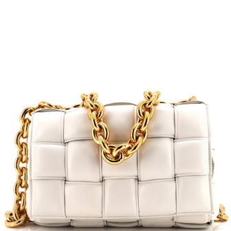 Bottega Veneta Cassette Chain Crossbody Bag Padded Maxi Intrecciato Leather