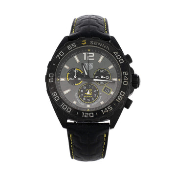 Tag Heuer Formula 1 Senna Chronograph Quartz Watch PVD Stainless Steel and Leather 43