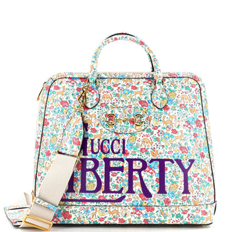Gucci Horsebit 1955 Liberty Duffle Bag Printed Leather Large