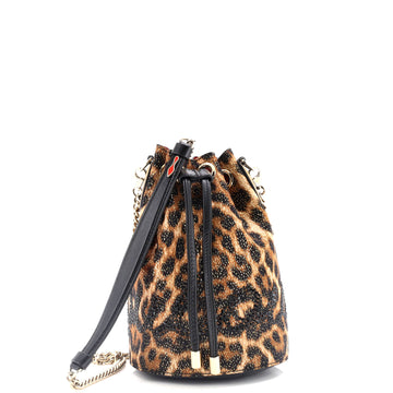Christian Louboutin Marie Jane Bucket Bag Crystal Embellished Lurex