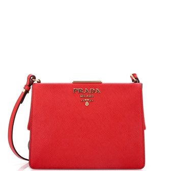 Prada Light Frame Shoulder Bag Saffiano Leather Small