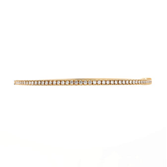 Tiffany & Co. Metro Hinged Bangle Bracelet 18K Yellow Gold and Diamonds