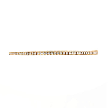 Tiffany & Co. Metro Hinged Bangle Bracelet 18K Yellow Gold and Diamonds