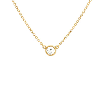 Tiffany & Co. Elsa Peretti Diamonds By The Yard Pendant Necklace 18K Yellow Gold and Diamond 0.10-0.19CT
