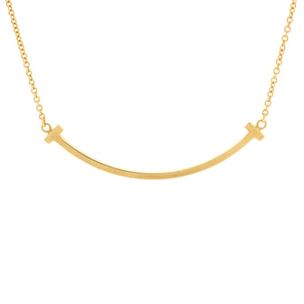 Tiffany & Co. T Smile Pendant Necklace 18K Yellow Gold Small