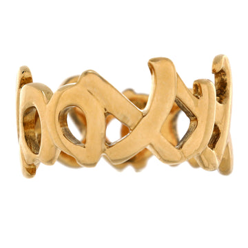 Tiffany & Co. Paloma Picasso Graffiti Love and Kisses Band Ring 18K Yellow Gold Wide