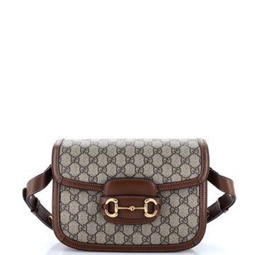 Gucci Horsebit 1955 Shoulder Bag GG Coated Canvas with Leather Small
