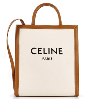 Celine Vertical Cabas Tote Canvas with Leather Small