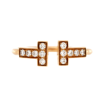 Tiffany & Co. T Wire Ring 18K Yellow Gold with Diamonds