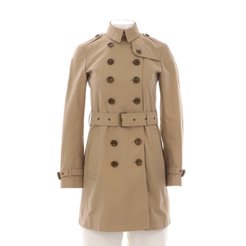 Burberry Women's Double Breasted Belted Mid-Length Trench Coat Cotton