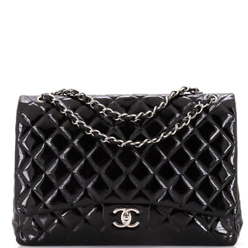Chanel Classic Double Flap Bag Quilted Patent Maxi