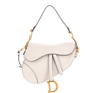 Christian Dior Saddle Handbag with Strap Leather Medium