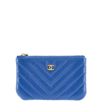 Chanel Classic O Case Pouch Chevron Lambskin Mini