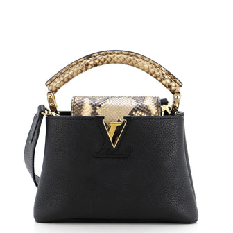 Louis Vuitton Capucines Bag Leather with Snakeskin Mini