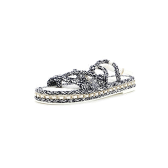 Chanel Women's CC Chain Sandals Braided Cord