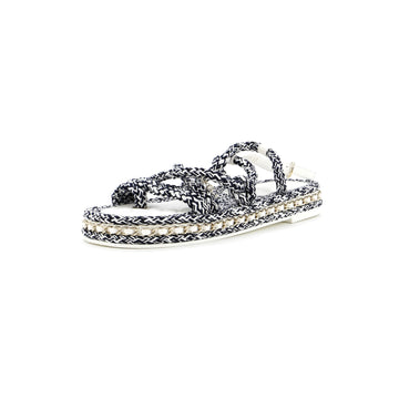 Chanel Women's CC Chain Sandals Braided Cord