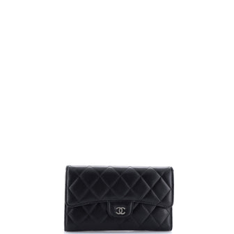 Chanel L-Flap Wallet Quilted Lambskin Long