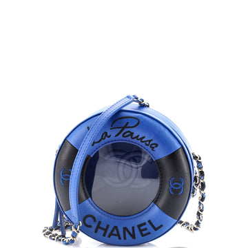 Chanel Lifesaver Round Crossbody Bag Lambskin Small