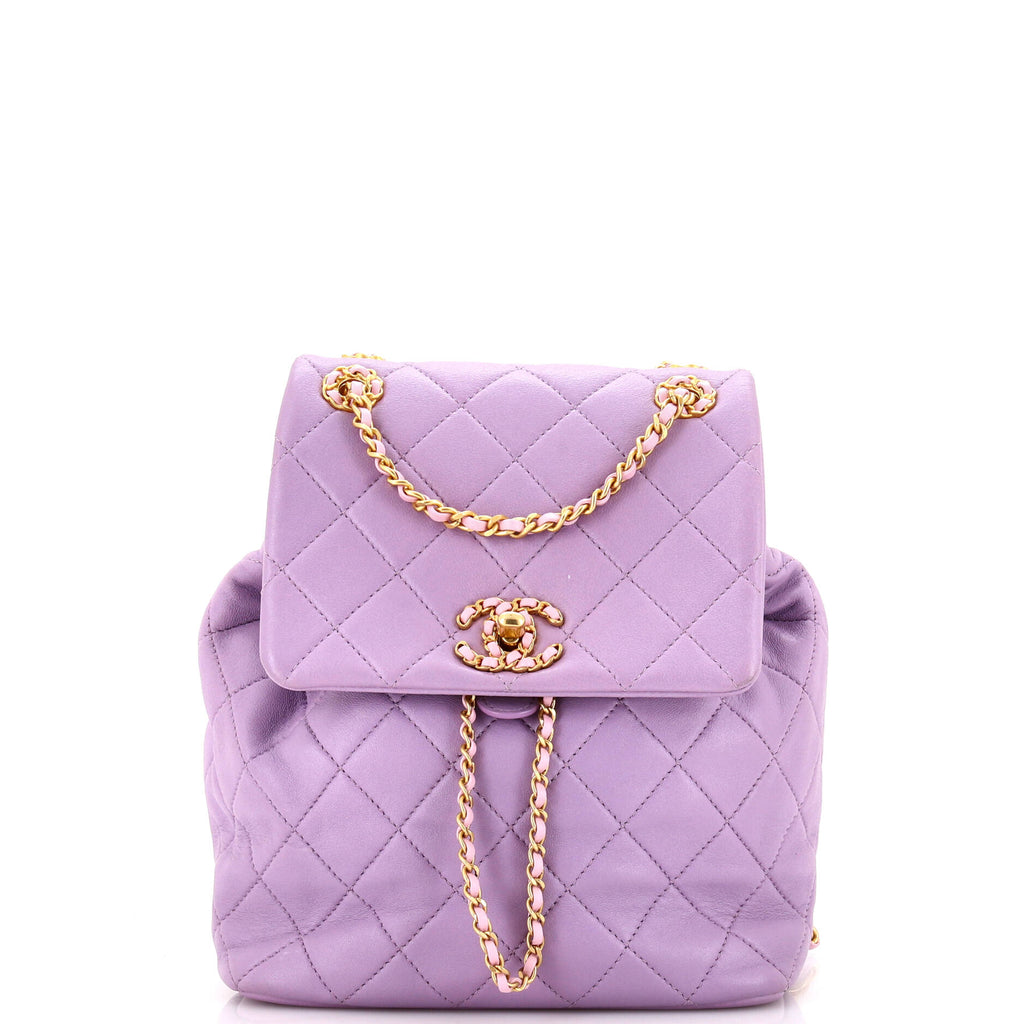 Chanel Chain Infinity Drawstring Backpack Quilted Lambskin 