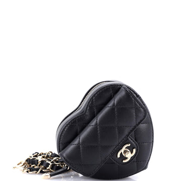 Chanel CC in Love Heart Clutch with Chain Quilted Lambskin