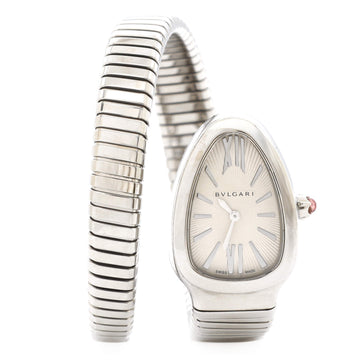 Bvlgari Serpenti Tubogas Single Spiral Quartz Watch Stainless Steel 23
