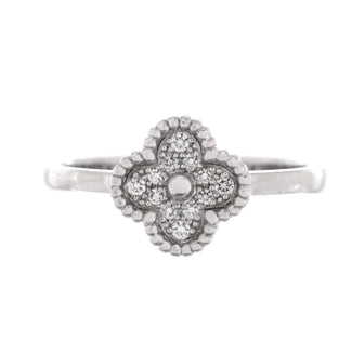 Van Cleef & Arpels Sweet Alhambra Ring 18K White Gold and Diamonds