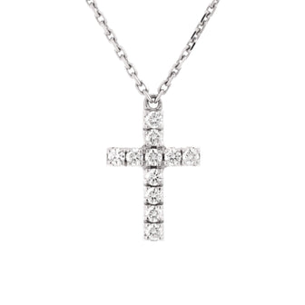 Cartier Cross Pendant Necklace 18K White Gold with Diamonds