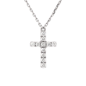 Cartier Cross Pendant Necklace 18K White Gold with Diamonds