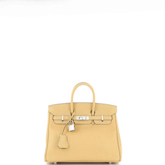 Hermes Birkin Handbag Light Swift with Palladium Hardware 25