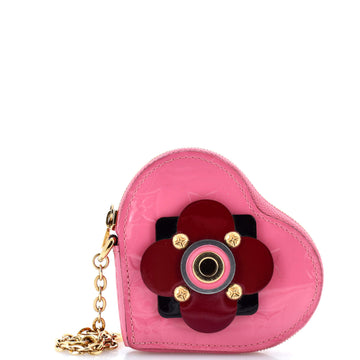 Louis Vuitton Heart Coin Purse Monogram Vernis with Applique