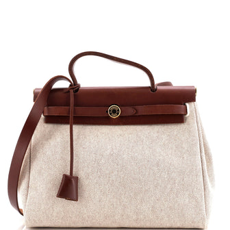 Hermes Herbag Toile and Leather PM