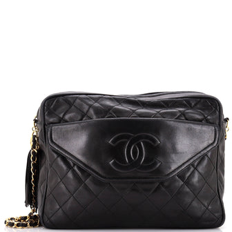 Chanel Vintage Front Pocket Camera Bag Quilted Lambskin Medium