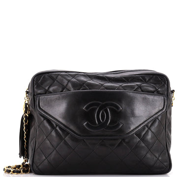 Chanel Vintage Front Pocket Camera Bag Quilted Lambskin Medium