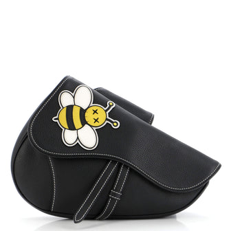 Christian Dior KAWS Saddle Crossbody Bag Leather with Applique