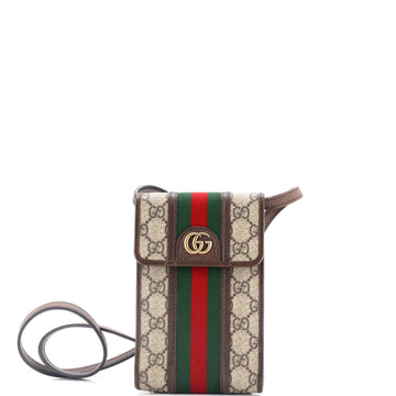 Gucci Ophidia Vertical Flap Crossbody Bag GG Coated Canvas Mini
