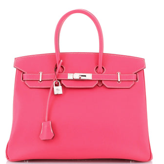 Hermes Birkin Handbag Pink Epsom with Palladium Hardware 35