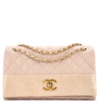 Chanel Soft Elegance Flap Bag Quilted Distressed Calfskin Jumbo