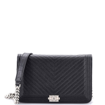 Chanel Boy Wallet on Chain Chevron Caviar