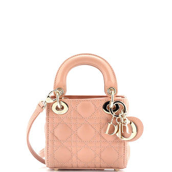 Christian Dior Lady Dior Bag Cannage Quilt Lambskin Micro