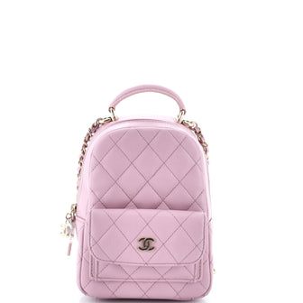 Chanel Classic CC Chain Pocket Backpack Quilted Caviar Mini 328054
