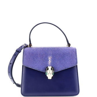 Bvlgari Serpenti Forever Top Handle Bag Leather and Stingray Small