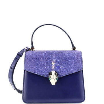 Bvlgari Serpenti Forever Top Handle Bag Leather and Stingray Small