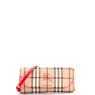 Burberry Henley Wallet on Chain Haymarket Coated Canvas
